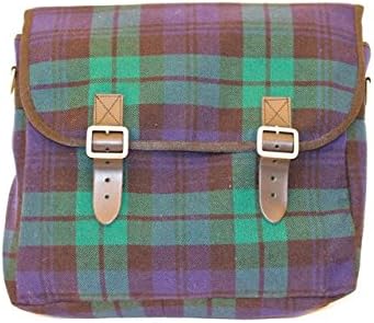 Green and Blue Authentic Scottish Tartan Messenger Bag - Black Watch