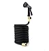EnzeroTools Expandable Garden Hose with Spray Nozzle, Solid Brass Connector and Hose Holder