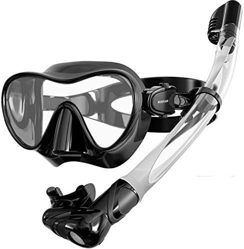 Amazon Com Keystand Snorkel Mask Foldable Snorkeling Gear Detachable Anti Splash Breathing System Snorkel Set Anti Fog Anti Leak Tempered Glass Frameless Scuba Diving Accessories For Adults Youth Kids Sports Outdoors