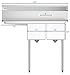 KoolMore 2 Compartment Stainless Steel NSF Commercial Kitchen Prep & Utility Sink with Drainboard - Bowl Size 12