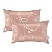 CaliTime Throw Pillow Covers Pack of 2 Modern Shining & Dull Contrast Circles Rings Accent Geometric Cushion Cases Shells for Couch Sofa Home Decor 12 X 20 Inches Dusty Pink