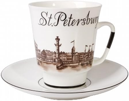 Lomonosov Porcelain Bone China Espresso Cup Set Petersburg 5.6 ounces/165 milliliters