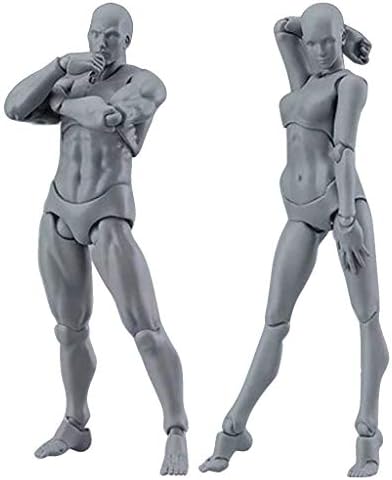 Jaminy Drawing Sketching Figures for Artists Action Figure Model Human Mannequin Man Woman Kits (Woman and Man C)