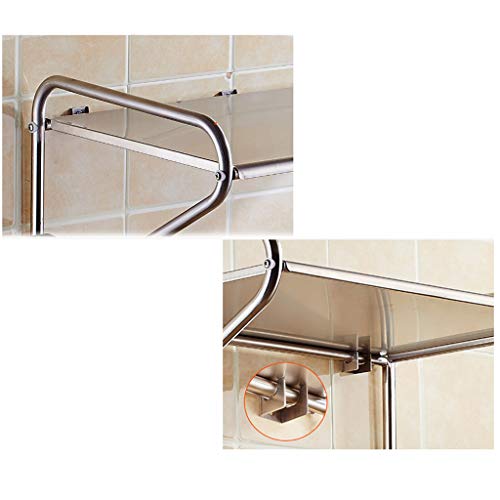 Microwave Kitchen Rack 304 Stainless Steel Oven Bowl Wall Hanging Multi-Function Household Storage MUMUJIN (Size : 53cm)