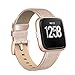 SWEES Leather Bands Compatible with Fitbit Versa 2 & Versa Lite Small & Large, Genuine Leather Band with Stainless Steel Buckle Strap Replacement Wristband for Versa Women Men, Rose Gold, Black, Brown