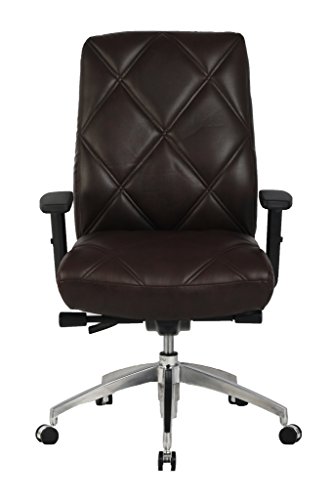VIVA OFFICE Diamond Pattern High Back Bonded Leather Office Executive Chair Adjustable Armrest, Black