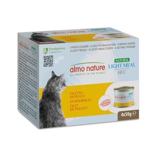 HFC Natural Light Meal - Filete de Pollo - Comida húmeda para Gatos Adultos: 4 Cajas de 50 g