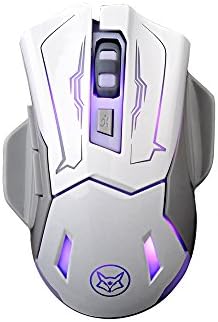 Wirless Gaming Mice, URCO 2.4GHz Wirless Rechargeable Quiet Mouse 1600 DPI LED Backlit Optical Mouse for Office and Gaming (White)