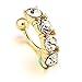 14K Gold Plated Belly Button Ring with Crystal