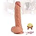 Realistic Dildo Vibrator- 10 Powerful Vibrating Dildo Sex Toy Vibrator for Vaginal G Spot & Anal Play with Suction Cup and Remote Control Adult Toys for Couples and Women (8.07 inch)