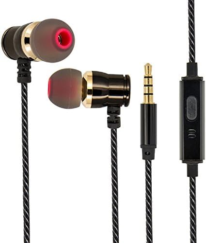 Premium Corded In-Ear Earbuds Headphones High Resolution Heavy Bass Noise Isolating Earphones with Mic/Controller for iPhone, Android , Tablets, Computers, MP3 mp4 Players Compatible (black)