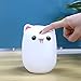 Cat Lamp, Baby Night Light, Nightlights for Children, Night Light for Kids/Girls/Boys, Cute Kitty Lamp, Tap Control, Soft Silicone Cat Night Light, USB Rechargeable, Warm White & Color Breathing Modes