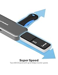 Sabrent USB tipo C Hub con HDMI y 2 puertos USB 3.0, [4 K y 60 W entrega de potencia de apoyo] (hb u2hc)