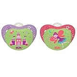 NUK Night Glow Glow in the Dark Pacifiers, Girl, 6-18 Months