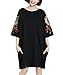 ELLAZHU Women Summer Loose Fit Embroidered Pockets T-Shirt Dress GA714