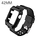 N.ORANIE Apple Watch Band 42mm with Case Sport Shockproof Soft Protective Cover with TPU Rubber Bracelet Strap for Apple Watch Sport Edition and Apple Watch Series 2 all Models-(Black 42mm)