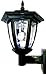 Black Vintage Hexagon Light Solar Lantern Post Garden Stake with Wall Mount Solar Lantern Lights