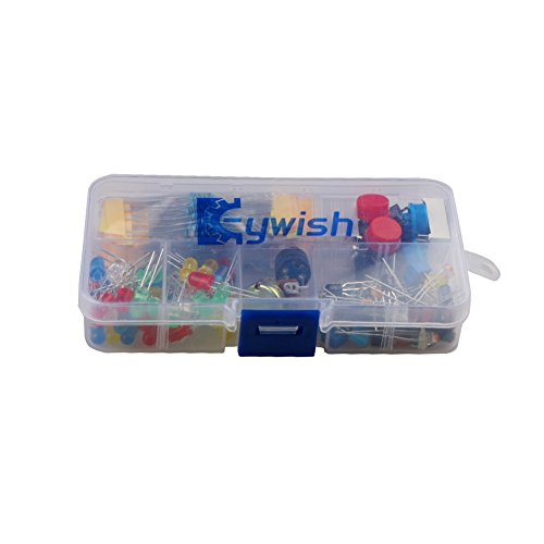 Keywish CP-L1 Electronic Component Starter Kit With Resistor,Transistor,RGB,Capacitor,LED,Buzzer,Switch,Potentiometer For Arduino UNO Nano,MEGA2560,Raspberry Pi,STEM,Micro:bit