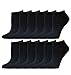 Womens Athletic No Show Running Socks 8 Pack Black, shoe size 4-10
