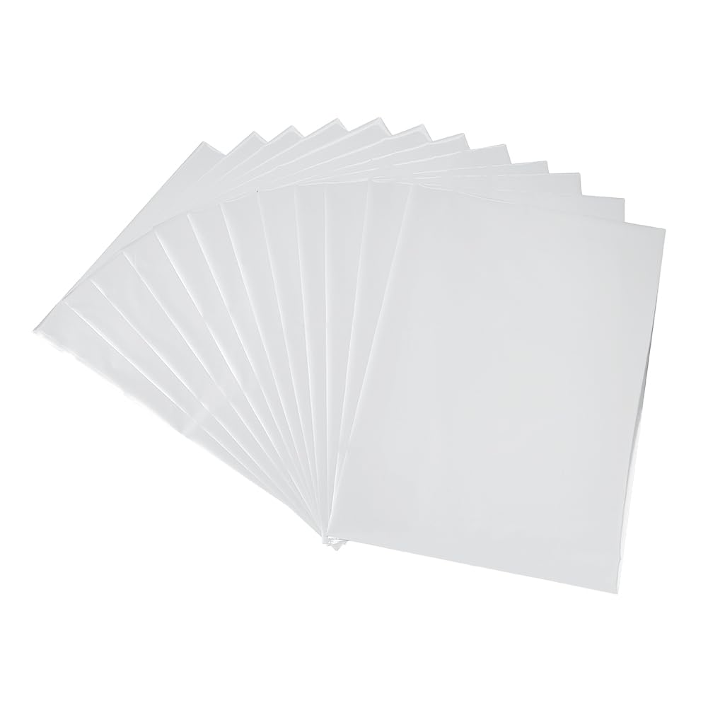 SUPERFINDINGS 50 Sheets A4 Silver Reactive Foil Sheet Rectangle Toner Reactive Foil Paper A4 Transfer Sheets Paper Transfer Foil Sheets 11.41x7.28inch for Laser Printer+Laminator Card DIY Decoration