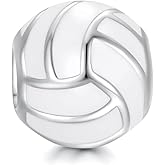 Volleyball Charm 925 Sterling Silver Volleyball Bead Charms for Bracelets Sport Jewelry Gifts