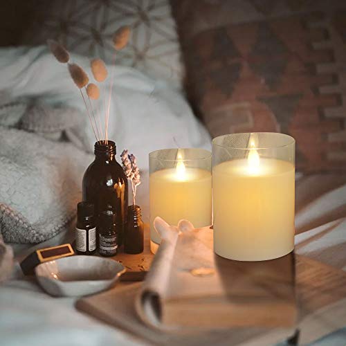 YFYTRE Flickering Led Flameless Candles, Indoor Battery Operated Moving