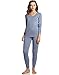 Leveret Women's Solid Marled 2 Piece Pajama 100% Cotton (Size XS-XL)