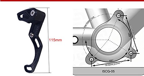 DEERU MTB Chain Guide Direct Mount Chainring Guard, 30-40T, Perfect for Most Bicycle Road Bike Mountain Bike BMX Fixie (Aluminum Alloy) (Black-ISCG05)