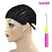 Breathable with Adjustable Straps for Making Wig Durable Stable Black Top Quality Elastic Braided Wig Caps for Women for Making Wigs(Adjustable Wig Caps, Black Braided Wig Cap 2 Piece)