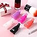 Nail Polish Remover Clips Nail Art Soak Off Caps Clips UV Gel Polish Remover Wrap Cleaner Clip Cap Tool, Purple, Pink, White, Black, Rose Red (50 Pieces)