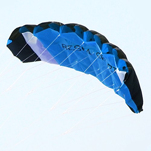 Besra New Arrival Huge 74inch Dual Line Parachute Stunt Kite with Flying Tools 1.9m Power Parafoil Kitesurfing Training kites Outdoor Fun Sports for Beach (74inch Blue)