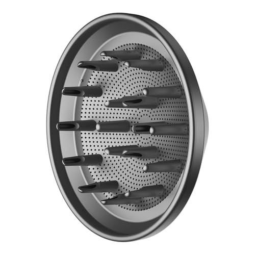 Photo 1 of Hair Dryer Diffuser for Curly Hair and Natural Wavy Hair, Diffuser Attachment for Hair Dryer, 360° Magnetic Diffuser for KARFUN Hairdryer (Gray)