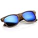 zeroUV - Classic Wood Printed Colored Mirror Square Lens Horn Rimmed Sunglasses 54mm