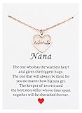 kaisinse Grandma Necklace Nanny Gift Heart Cutout