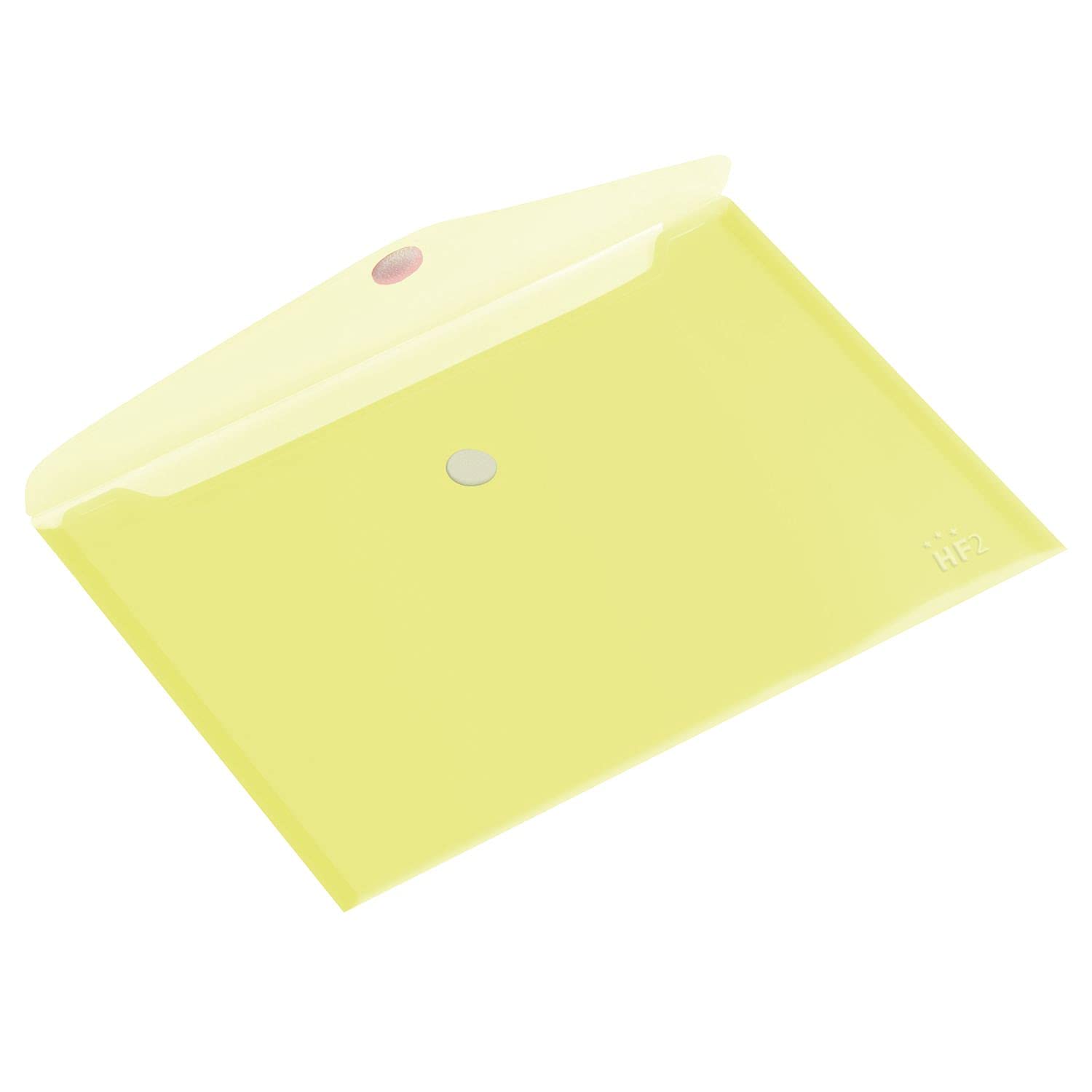 Europel Pack of 10 Wallet Folder, A5 Size, Envelope Document Folder with Hook and Loop Closure, Clear Yellow, for Home, Offices, School and Businesses, Landscape Document Organizer and Holder