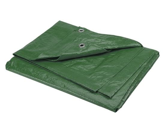 2 UR door 130 GSM Universal Poly Tarp Cover | Waterproof and Tear Resistant All Seasons Ground Sheet for Camping, Wood Stack, Building Site and More (6x9ft or 1.8x2.4m, Olive Green)