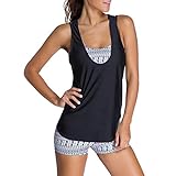 JOYMODE Women's 3 Pieces Athletic Swimwear Sports Swimsuit Set with Boyshort