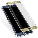 Galaxy S6 Edge Plus Screen Protector, [Full Coverage] [Anti-Scratch] [Ultra HD Clear] 3D Curved Tempered Glass for Samsung Galaxy S6 Edge Plus (Not For S6 Edge) (gold)