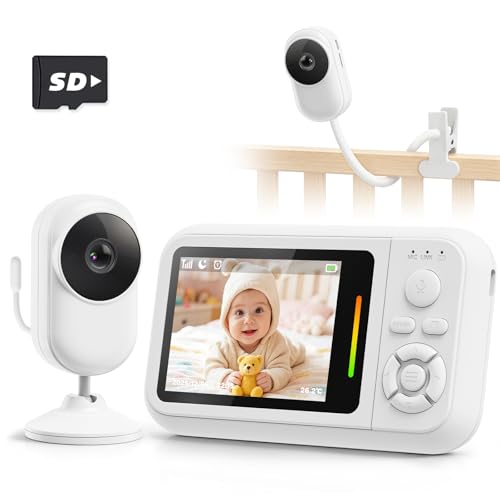 Wireless Baby Monitor No WiFi Needed: 2.8" Portable Camera with Clip Mount, 1080P HD Video, 940nm Invisible Night Vision, VOX Mode, 2-Way Audio, Temperature Sensor & Lullabies