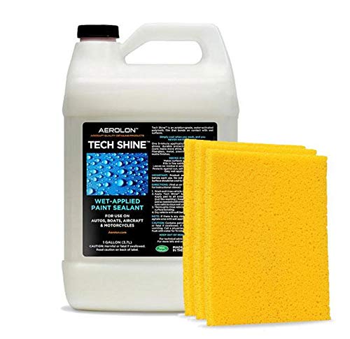 Aerolon Tech Shine, Fast Wet-Applied Coating Polymeric Car Wax, Top Coat Polish and Sealer, One 5-Mins Application for Hydrophobic Shine and Protect All Exterior Car Surfaces, 1 Gallon Jug
