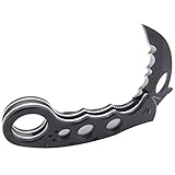 MASALONG Big White Shark Claw Folding Teeth Knife (Black Shark)