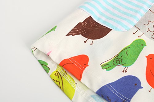 Frogwill Girls Long Sleeve Striped Jersey Casual Dresses Tunics 18M-8Y (7T, Bird) - Thumbnail 6
