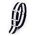 2PC 20mm Nato Ss Nylon Striped Navy Blue / White，Blue/Green Interchangeable Replacement Watch Strap Band