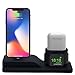 3 in 1 Charging Stand for iPhone AirPods Apple Watch Charger Dock Station Silicone,Support for Apple Watch Series 3/2/1/AirPods/iPhone X/8/8 Plus/7/7 Plus/6s Black …
