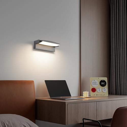 SANSHI Outdoor Light 30 W, Wall Light Indoor Outdoor 3000 K / 4000 K / 6500 K Waterproof IP65 Outdoor Light Wall Lamp with 350° Swivel LED Panel, Outdoor Wall Light for Garden Patio, Dark Grey
