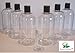 Baire Bottles 16 oz Empty Plastic Bottles with Squeeze Top for Shampoo Bottles, Lotion Bottle, Hand Sanitizer, 6 Pack, Waterproof Labels, PET, BPA Free USA (Clear with Black Disc, Damask Labels)