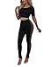 Akmipoem Women's 2 Pieces Outfits Crop Top and Long Pants Tracksuits Set Sportwear
