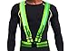 Safety Vest Yacig USB Rechargeable LED Reflective Safety Warning Vest for Outdoor Activities High Visibility with Double Illumination Strips - Green