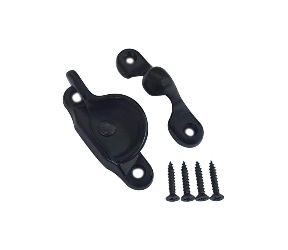 QCAA Forged Brass Sash Lock in Solid Brass, CTC 2", Matte Black, Made in Taiwan, 1 Pack