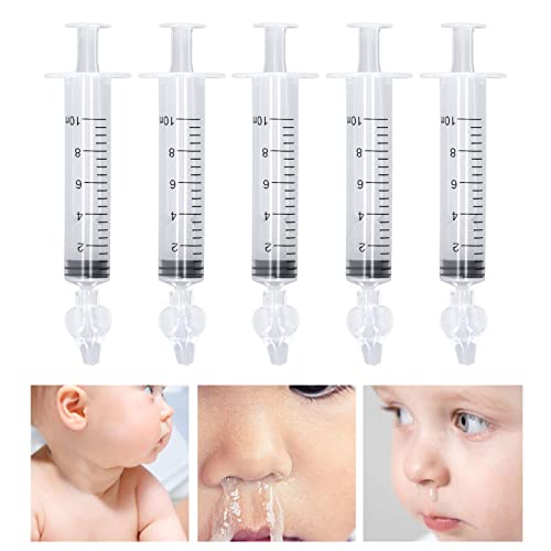 Baby Nose Cleaner, Easy Carry Safe Syringe Nasal Irrigator Rinser Tool 5pcs Silicone Tip for